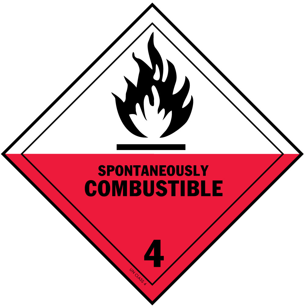 Spontaneously combustible label